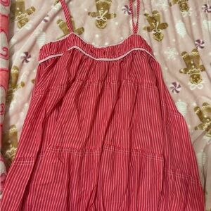 Red and White Striped Dress